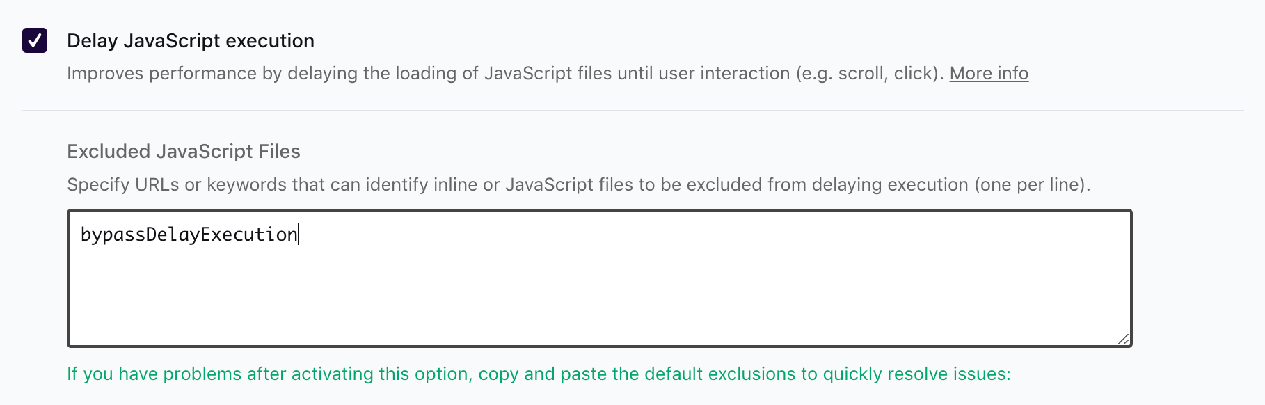 excludes bypass script from delay execution
