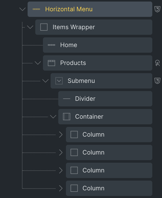 demo menu structure